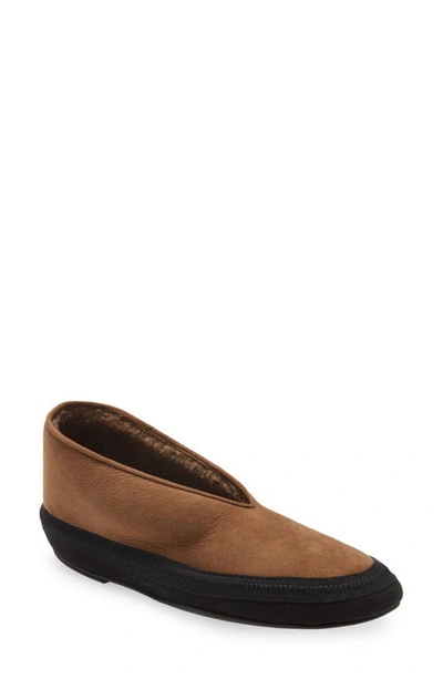 Shop The Row Fairy Genuine Shearling Lined Flat In Chestnut