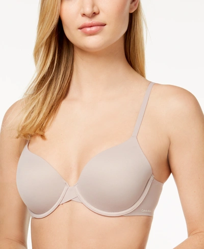 Shop Calvin Klein Perfectly Fit Full Coverage T-shirt Bra F3837 In Fresh Taupe (nude )