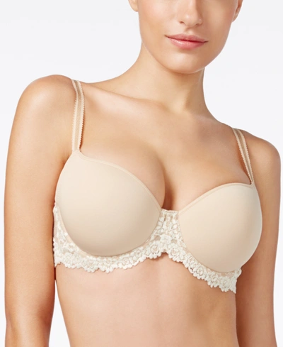 Shop Wacoal Embrace Lace Contour Bra 853191 In Naturally Nude/ivory- Nude