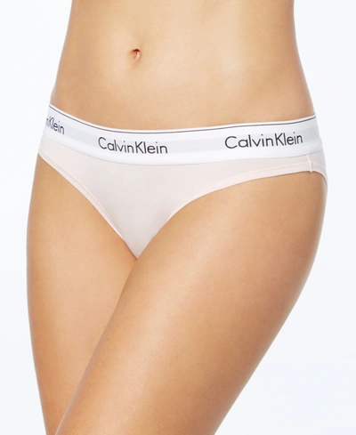 Shop Calvin Klein Women's Modern Cotton Bikini Underwear F3787 In Nymph's Thigh (nude )