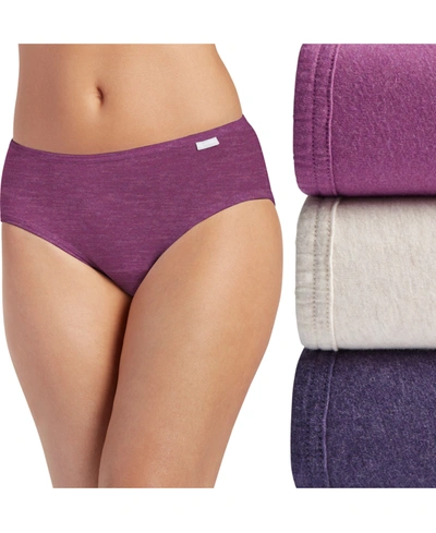 Shop Jockey Elance Hipster Underwear 3 Pack 1482 1488, Also Available In Plus Sizes In Oatmeal Heather/boysenberry Heather/perf