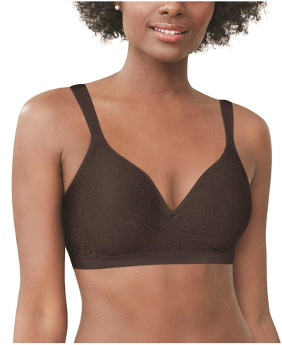 Shop Bali Comfort Revolution Shaping Wireless Smoothing Bra 3463 In Warm Cocoa Brown Swirl (nude )