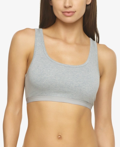 Shop Felina Cotton Bralette In Gray