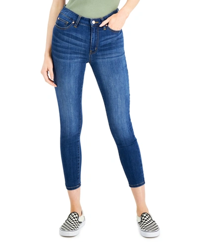 Shop Celebrity Pink Juniors' Curvy Mid-rise Distressed Skinny Jeans In Governor