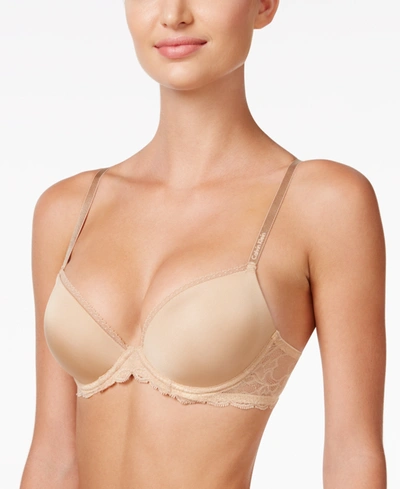 Shop Calvin Klein Seductive Comfort Lace Demi Bra Qf1444 In Bare (nude )