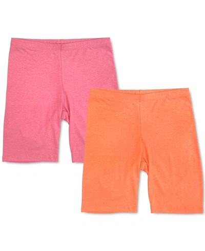 Shop Jenni 2-pk. Bike Shorts, Created For Macy's In Neon Orange