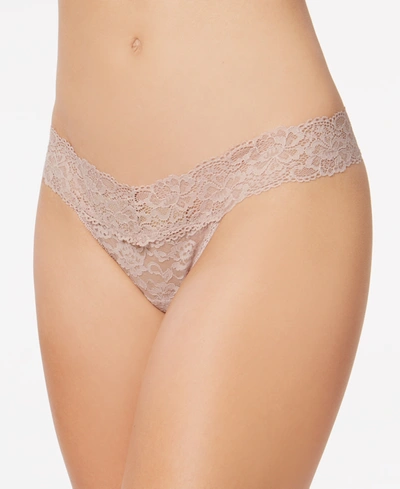 Shop Maidenform Sexy Must Have Sheer Lace Thong Underwear Dmeslt In Taupe (nude )
