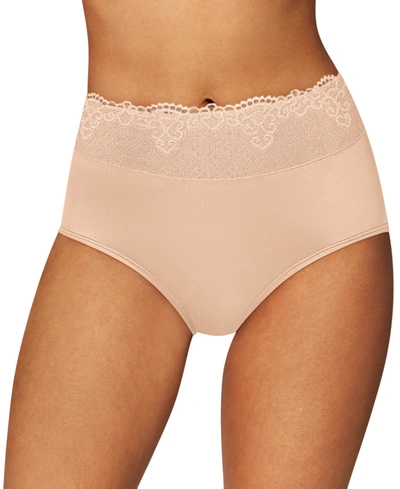 Shop Bali Women's Passion For Comfort Lace-waist Brief Underwear Dfpc61 In Sandshell (nude )