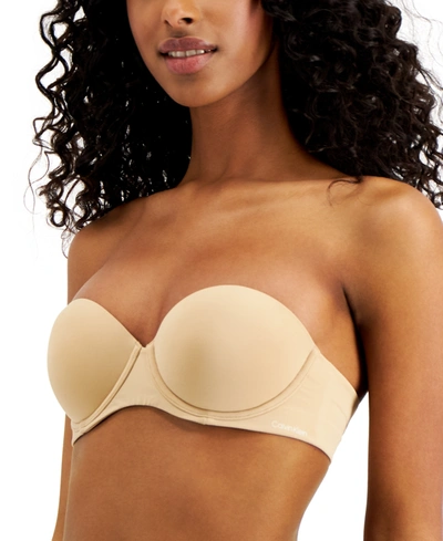 Shop Calvin Klein Women's Naked Glamour Strapless Push-up Bra Qf5677 In Bare (nude )