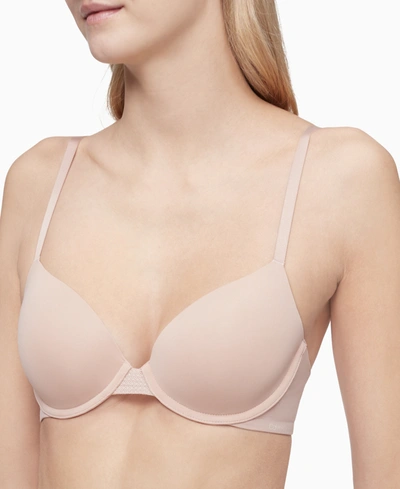 Shop Calvin Klein Women's Perfectly Fit Flex Lightly Lined Demi Bra Qf9005 In Honey Almond (nude )