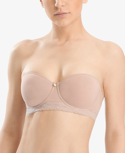 Shop Natori Truly Smooth Lace-band Contour Bra 774070 In Cafe (nude )