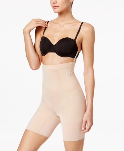Shop Spanx Oncore High-waisted Mid-thigh Short In Soft Nude- Nude