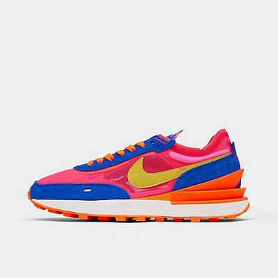 Shop Nike Women's Waffle One Casual Shoes In Racer Blue/bright Citron/hyper Pink/siren Red/hyper Crimson/sail