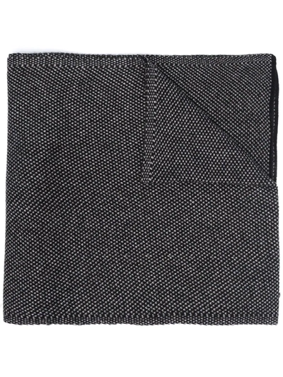 Shop Dell'oglio Stitched Cashmere Scarf In Black