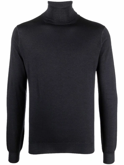Dell'oglio Roll Neck Merino Wool Jumper In Grey