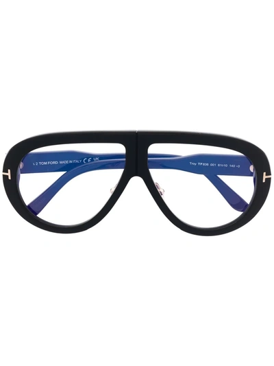 Tom Ford Troy Pilot-frame Sunglasses In Black