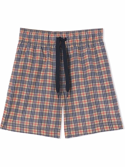 Shop Burberry Check Swimming Shorts In Neutrals
