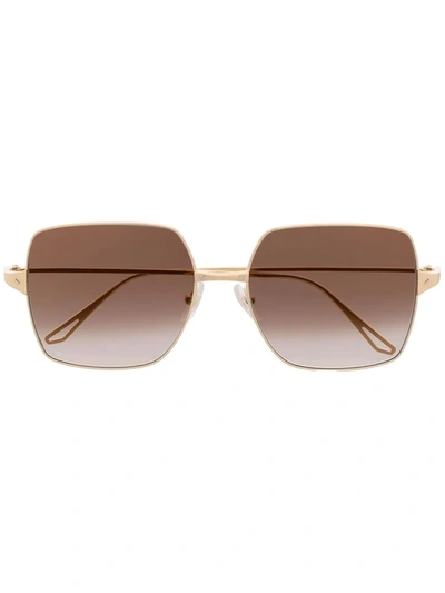 Shop Cartier Oversized Gradient Sunglasses In Gold
