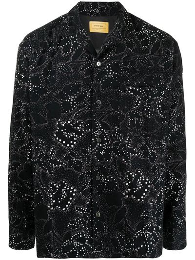 Shop Seven By Seven Floral-print Wool Shirt In Black