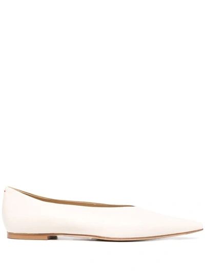 Shop Aeyde Pointed-toe Ballerina Shoes In Neutrals