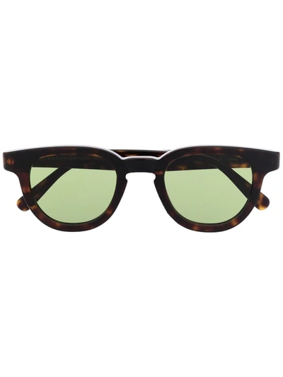 Shop Retrosuperfuture Tortoiseshell Round-frame Sunglasses In Brown