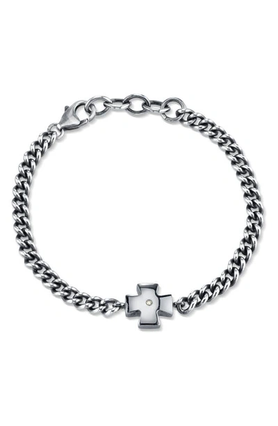 Shop Sheryl Lowe Diamond Chain Bracelet In Sterling Silver