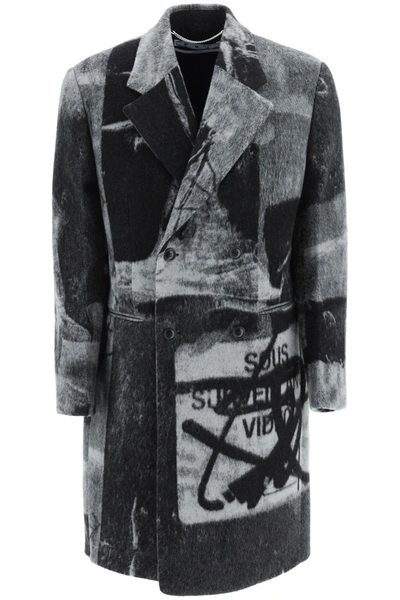 Shop Off-white Double-breasted Coat X Pablo Tomek In Grey