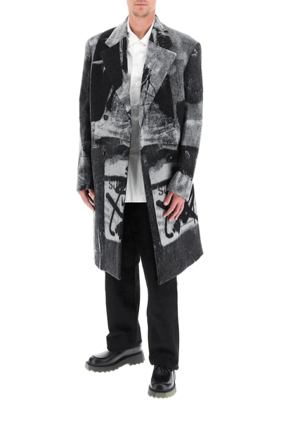 Shop Off-white Double-breasted Coat X Pablo Tomek In Grey
