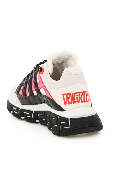 Shop Versace Trigreca Sneakers In White,black,fuchsia,red
