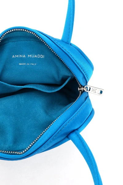 Shop Amina Muaddi Amini Bella Crystal Mini Bag In Blue