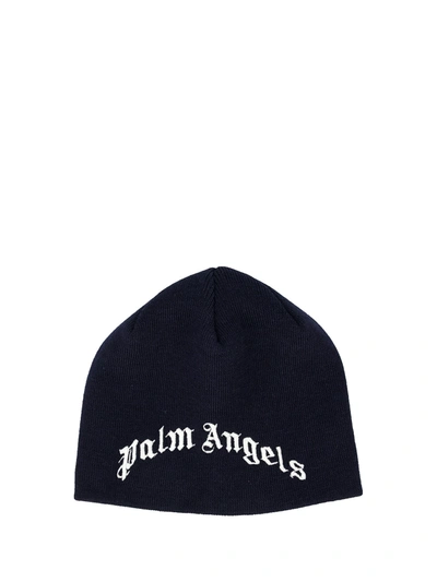 Shop Palm Angels Kids Beanie For Boys In Blue