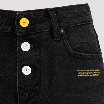 Shop Off-white Buttoned Straight Leg Jeans In Black