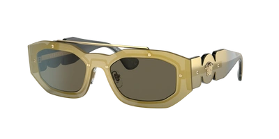 Shop Versace Man Sunglasses Ve2235 Biggie In Brown
