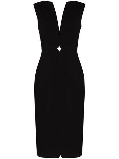 Shop Versace Cut-out Sleeveless Dress In 黑色