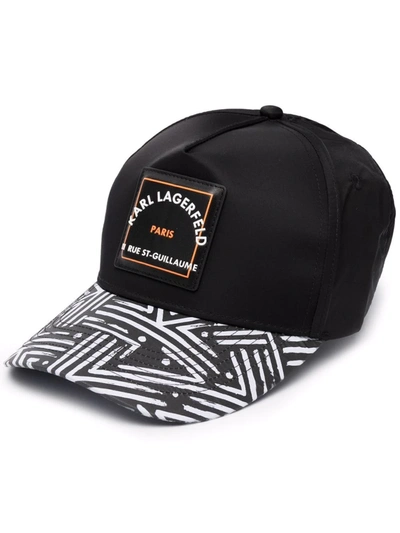 Shop Karl Lagerfeld Quilted Aop Cap In 黑色