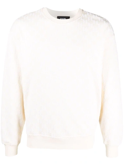 Shop Karl Lagerfeld Flocked Monogram Sweatshirt In 中性色