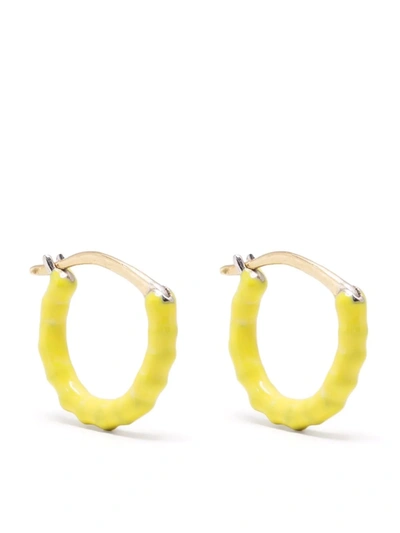 14KT GOLD AND STERLING SILVER ZÉLIE SMALL HOOP EARRINGS