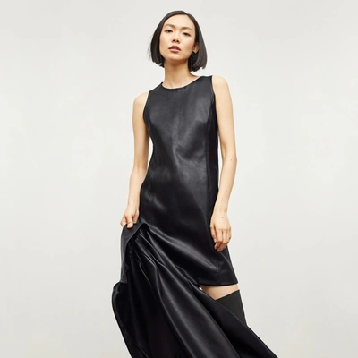 Shop M.m.lafleur The Chloe Dress - Vegan Leather In Black