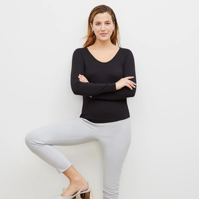 M.m.lafleur The Marcia T-shirt - Ribbed Pima Cotton In Black