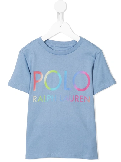 Shop Ralph Lauren Logo-print Cotton T-shirt In Blue