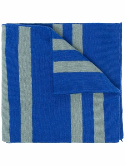 Shop Ps By Paul Smith Striped Knitted Scarf In Blue