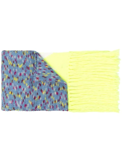 M Missoni Multicoloured Zigzag Knitted Scarf In Blue