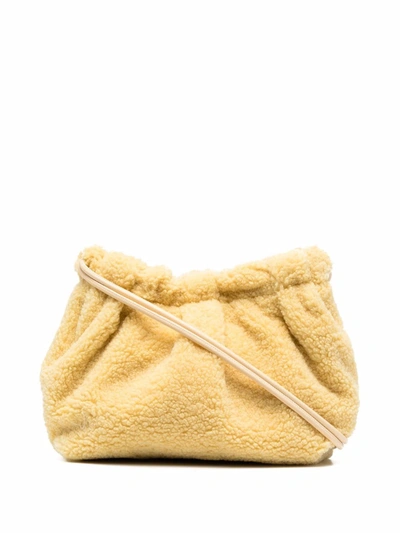 Shop Themoirè Faux Fur Shoulder Bag In Yellow