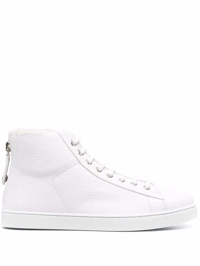Shop Gianvito Rossi Leather High-top Sneakers In White