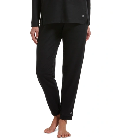 Shop Hue Super-soft French Terry Cuffed Lounge Pants In Black