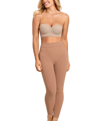 Shop Leonisa Women's Invisible High-waisted Capri Shaper In Beige- Nude