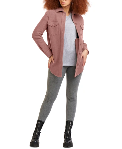 Shop Black Tape Shirt Jacket In Rose