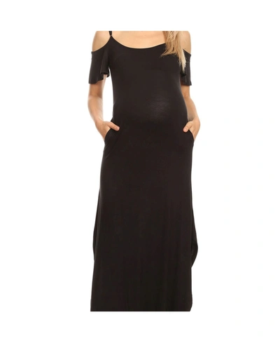 Shop White Mark Plus Size Maternity Lexi Maxi Dress In Black