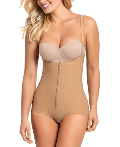 Shop Leonisa Women's Firm Tummy-control Wyob Power Slim Faja Bodysuit Shaper 018478 In Beige- Nude