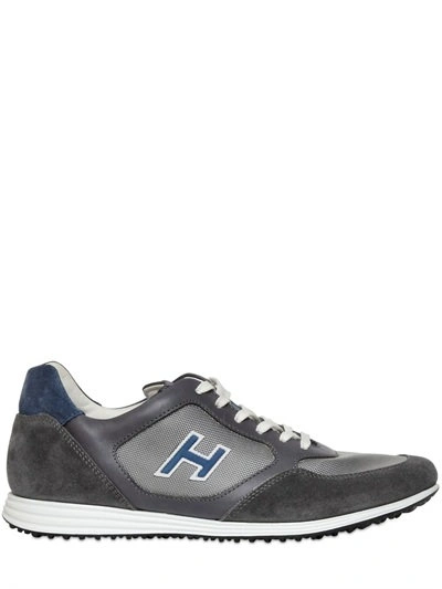 Hogan 20mm Olympia X Leather Running Sneakers In Grey